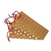 Vianočná papierová taška na víno 90x360mm textilné ušká vo farbe tašky mix 4 zlatých motívov bez