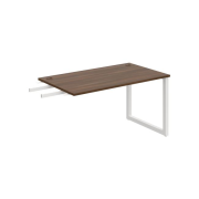 Pracovný stôl UNI O, kolmo reťaziaci, 140x75,5x80 cm, orech/biela