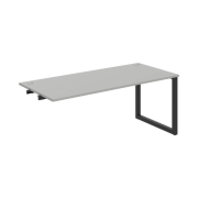 Pracovný stôl UNI O, k pozdĺ. reťazeniu, 180x75,5x80 cm, sivá/čierna