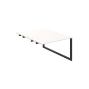 Pracovný stôl UNI O, k pozdĺ. reťazeniu, 120x75,5x160 cm, biela/čierna