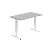 Pracovný stôl RUN, ZO, 3S, 140x64,5-130,5x80 cm, sivá/biela