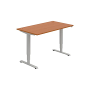 Pracovný stôl RUN, ZO, 3S, 140x64,5-130,5x80 cm, čerešňa/sivá