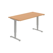 Pracovný stôl RUN, ZO, 3S, 160x64,5-130,5x80 cm, buk/sivá