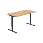 Pracovný stôl RUN, ZO, 3S, 160x64,5-130,5x80 cm, dub/čierna