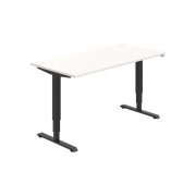 Pracovný stôl RUN, ZO, 3S, 160x64,5-130,5x80 cm, biela/čierna