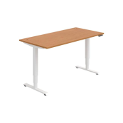 Pracovný stôl RUN, PO, 3S, 160x64,5-130,5x80 cm, jelša/biela