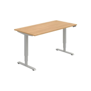 Pracovný stôl RUN, PO, 3S, 160x64,5-130,5x80 cm, dub/sivá