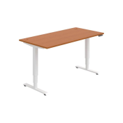 Pracovný stôl RUN, PO, 3S, 160x64,5-130,5x80 cm, čerešňa/biela