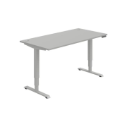 Pracovný stôl RUN, PO, 3S, 160x64,5-130,5x80 cm, sivá/sivá