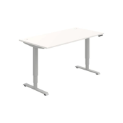 Pracovný stôl RUN, PO, 3S, 160x64,5-130,5x80 cm, biela/sivá