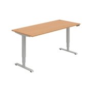 Pracovný stôl RUN, PO, 3S, 180x64,5-130,5x80 cm, buk/sivá