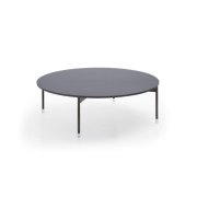 Konferenčný stolík Chic CR40, p 80cm, v 25cm, tvrdené sklo, kovový rám čierny