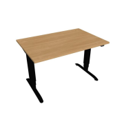 Pracovný stôl Motion, ZO, 3S, 120x61 - 128x80 cm, dub/čierna