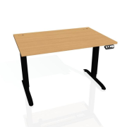 Pracovný stôl Motion, PO, 3S, 120x61 - 128x80 cm, buk/čierna