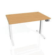 Pracovný stôl Motion, PO, 3S, 120x61 - 128x80 cm, buk/biela