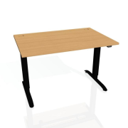 Pracovný stôl Motion, ZO, 3S, 140x61 - 128x80 cm, buk/čierna