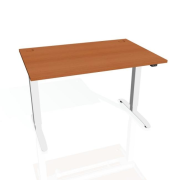 Pracovný stôl Motion, ZO, 3S, 140x61 - 128x80 cm, čerešňa/biela
