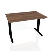 Pracovný stôl Motion, ZO, 3S, 140x61 - 128x80 cm, orech/čierna