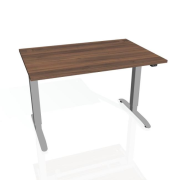 Pracovný stôl Motion, ZO, 3S, 140x61 - 128x80 cm, orech/sivá
