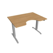 Pracovný stôl Motion Ergo, ZO, 2S, 120x70,5-120,5x90 cm, dub/sivá