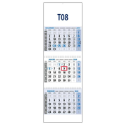 Plánovací kalendár KLASIK trojmesačný modrý 2024