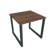 Pracovný stôl UNI O, 80x75,5x80 cm, orech/čierna