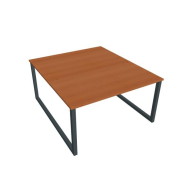 Pracovný stôl UNI O, 140x75,5x160 cm, čerešňa/čierna