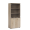 Policová skriňa BASIC, kombinovaná so sklom, so zámkom, 80x40x182,1cm, dub Somona