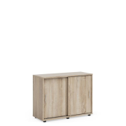 Policová skriňa BASIC, posuvné dvere bez zámku, 100x40x75,3cm, dub Somona