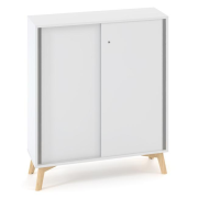 Policová skriňa ALFA ROOT, posuvné dvere, 2 police, 100x45x121,5cm, biela