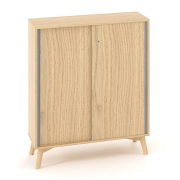 Policová skriňa ALFA ROOT, posuvné dvere, 2 police, 100x45x121,5cm, dub