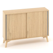 Policová skriňa ALFA ROOT s del.priečkou, posuvné dvere, 1 polica, 120x45x88,7cm, dub