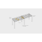 Pracovný stôl Uni k pozdĺ. reťazenie, 140x75,5x80 cm, dub/biela
