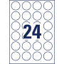 Etikety kruhové 40mm Avery 10 hárkov biele