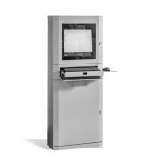 Skriňa na počítač, uzamykateľná, v.163 x š.65 x h.30 cm, sivá RAL7035