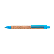 Guľôčkové pero KORK s povrchom z korku tyrkysova