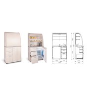 Kuchynka s chladničkou ľavá, 100x189,1x60 cm, sivá/sivá