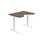 Pracovný stôl Motion Ergo, PO, 2S, 120x70,5-120,5x90 cm, orech/biela