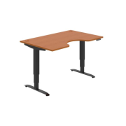 Pracovný stôl Motion Ergo, PO, 3S, 140x61-128x90 cm, čerešňa/čierna