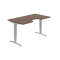 Pracovný stôl Motion Ergo, ZO, 3S, 160x61-128x90 cm, orech/sivá
