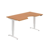 Pracovný stôl Motion Ergo, PO, 3S, 160x61-128x90 cm, jelša/biela