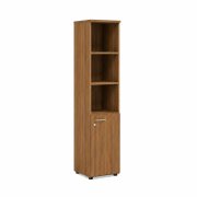 Policová skriňa BASIC, kombinovaná, pravé dvere so zámkom, 40x40x182,1cm, orech Dijon