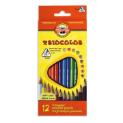 Trojhranné pastelové ceruzky TRIOCOLOR 12ks