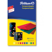 Farebný papier Pelikan transparentný 10ks 30x18cm mix farieb