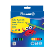 Farbičky Pelikan Jumbo 12 ks + strúhadlo